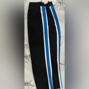 Karl Lagerfeld Black Trousers with Blue and White Stripes